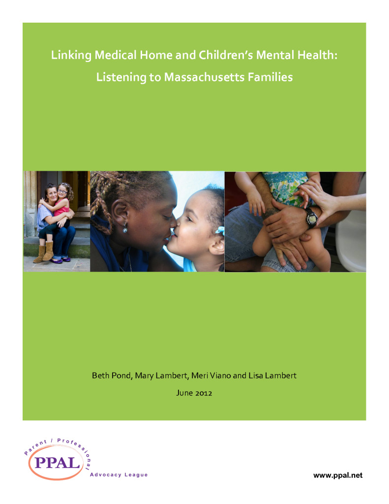 Linking Medical Home and Children’s Mental Health: Listening to Massachusetts Families