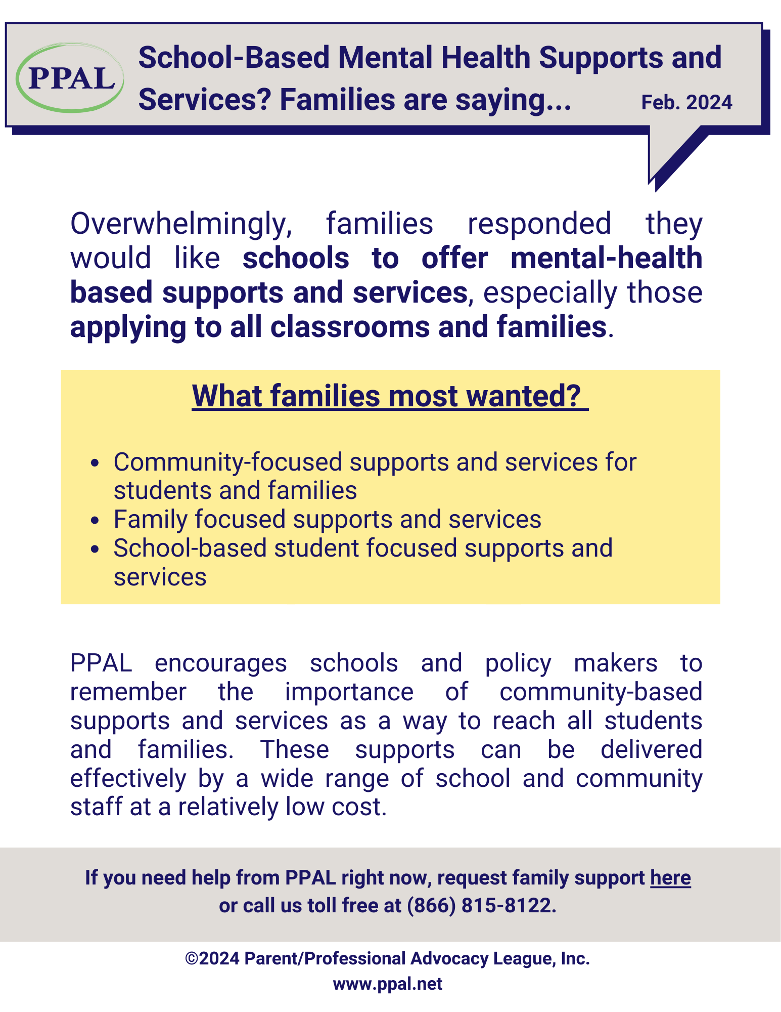 School-Based Mental Health Supports