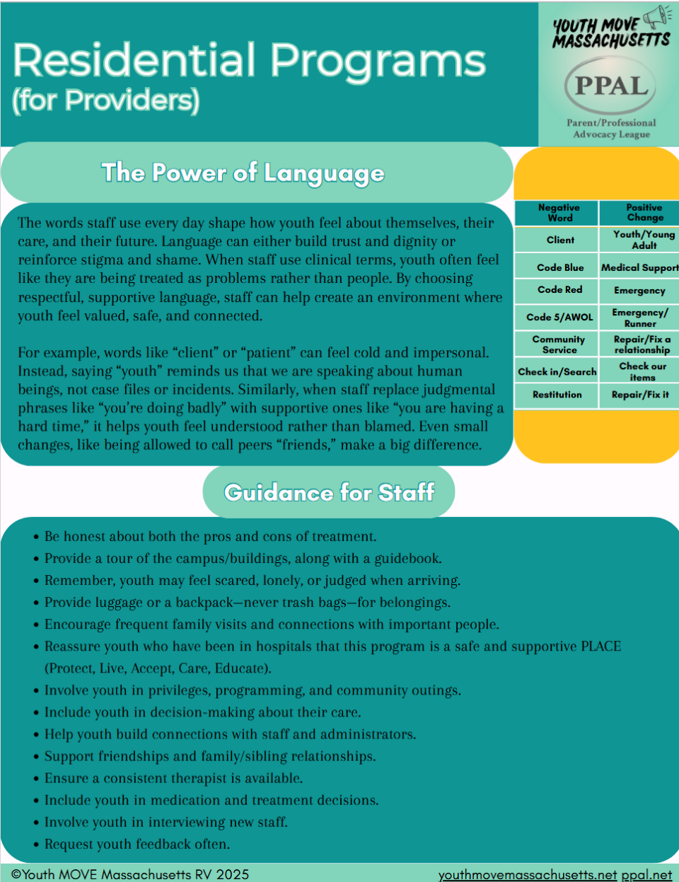 Residential Programs (for Providers)