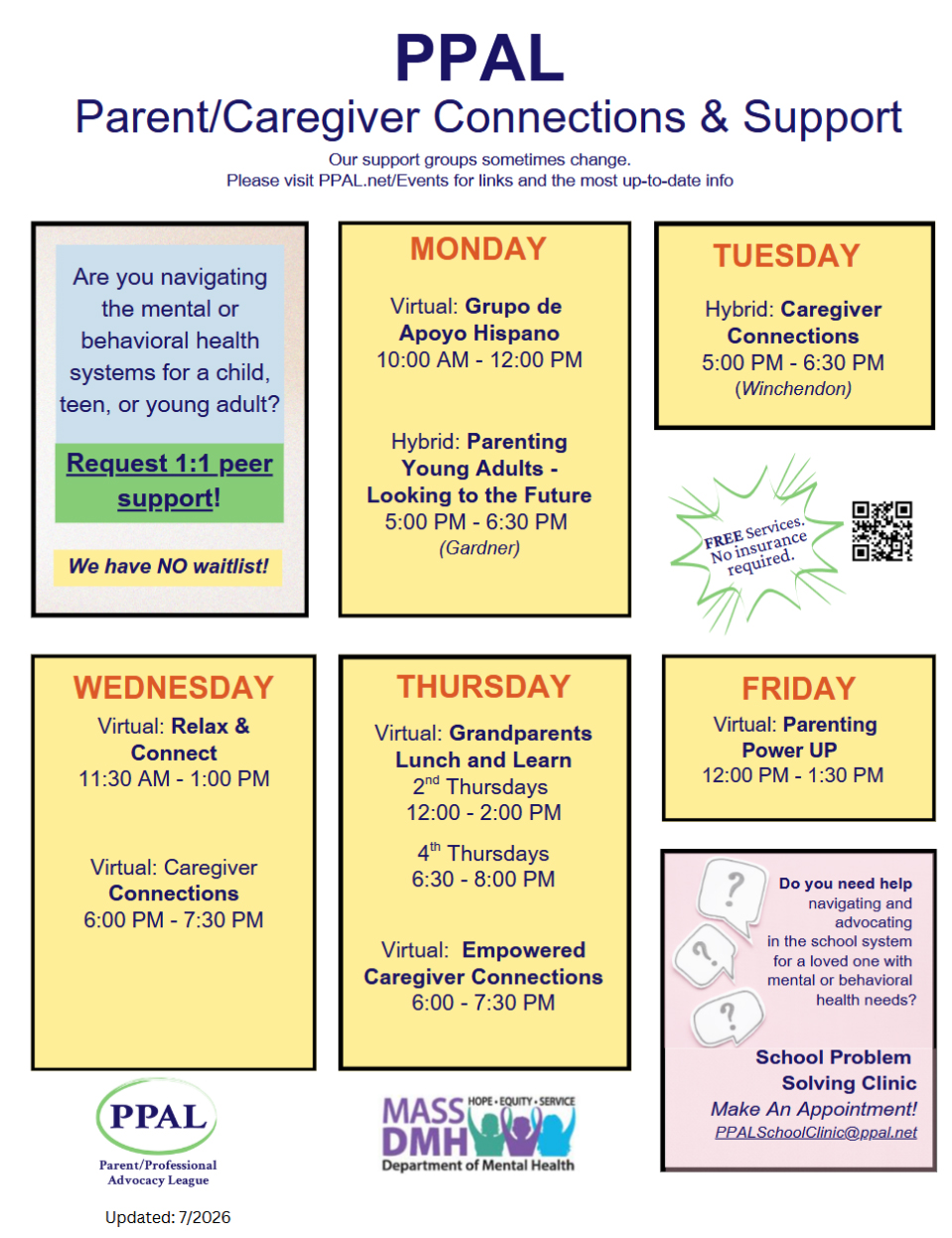 Central MA support groups